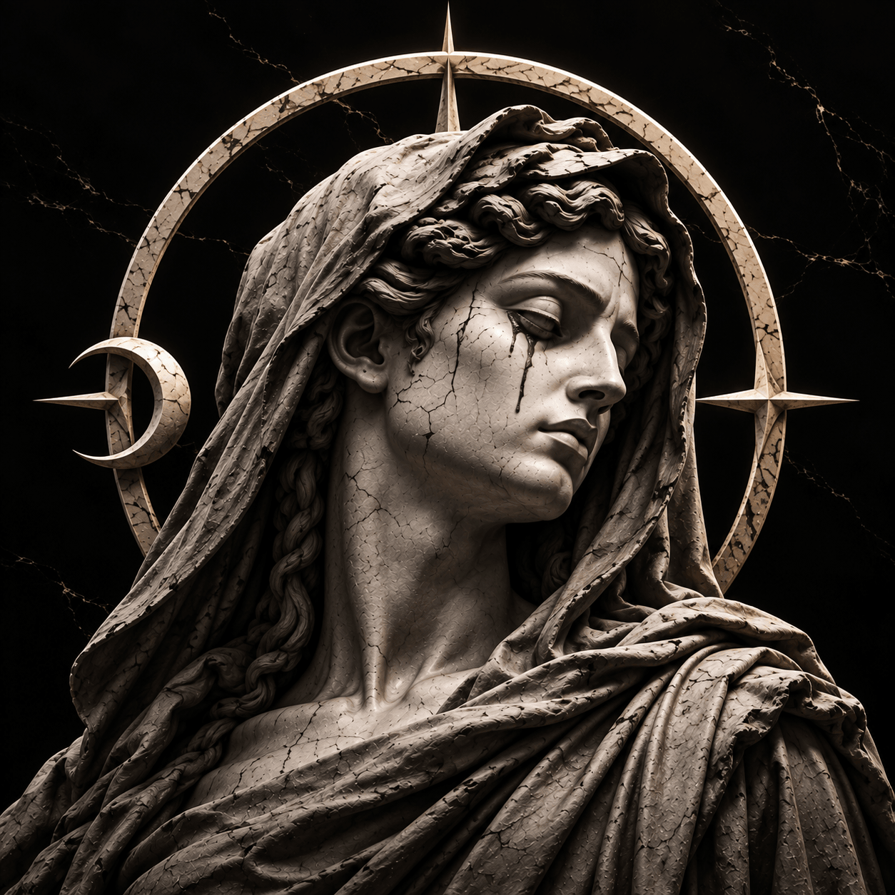 Nemesis, marble statue portrait